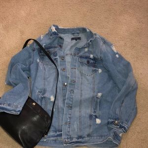 Ci Sono distressed oversized jean jacket